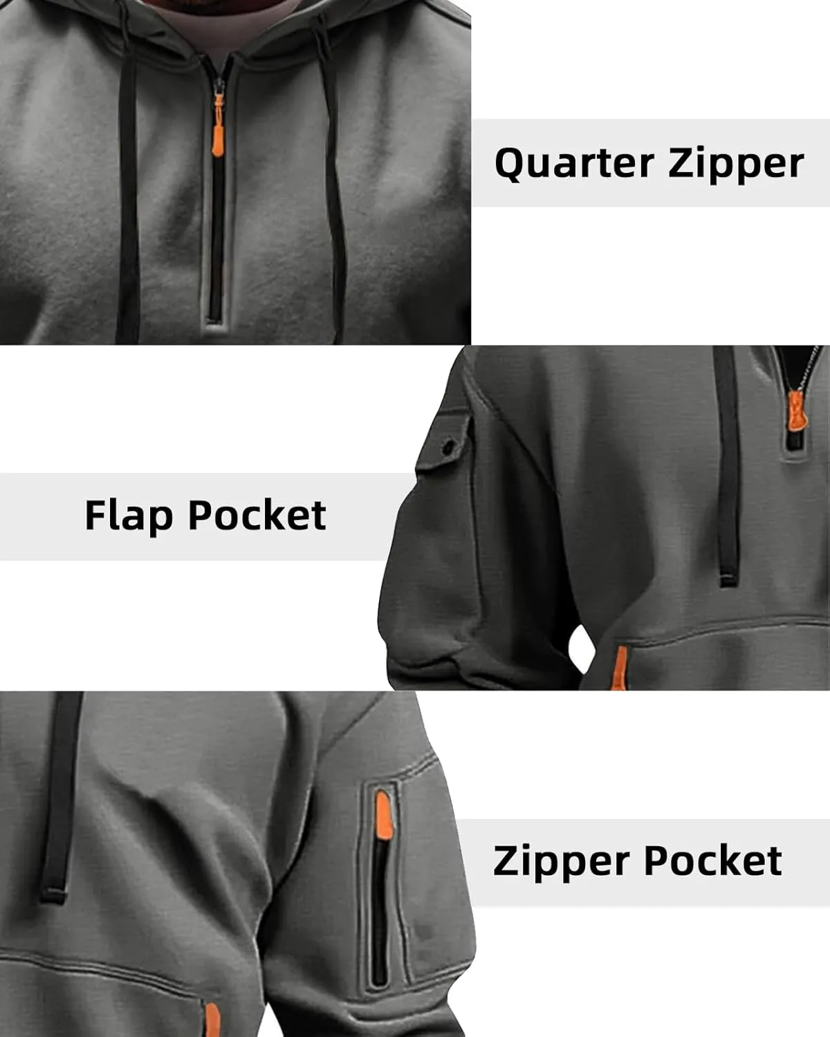 Tactical Hoodies For Men Quater Zip Up Pullover Sweatshirt Casual Workout Mens Hoodies with Pockets
