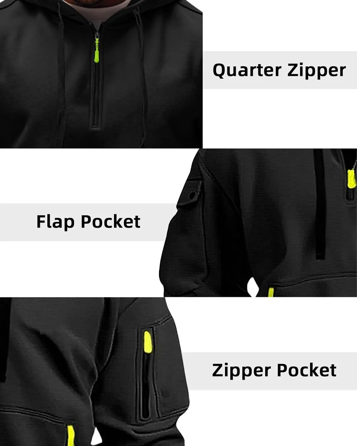 Tactical Hoodies For Men Quater Zip Up Pullover Sweatshirt Casual Workout Mens Hoodies with Pockets
