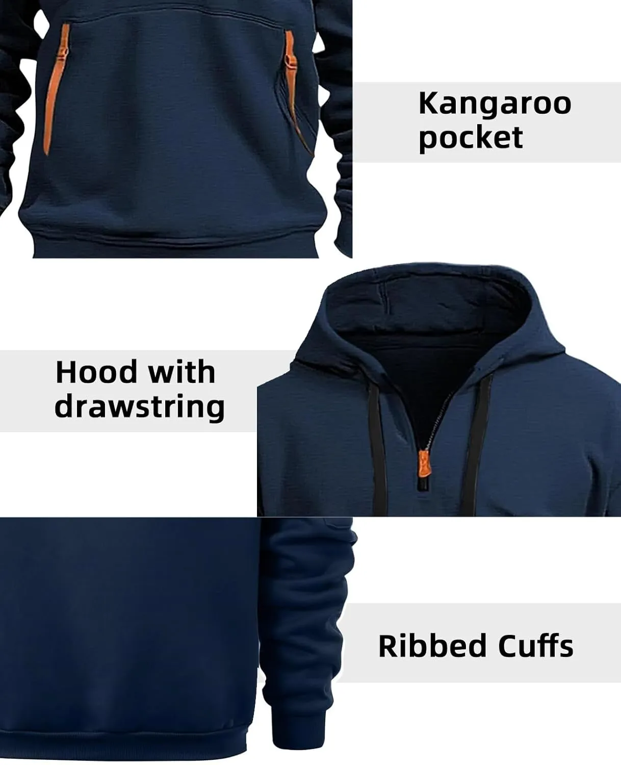 Tactical Hoodies For Men Quater Zip Up Pullover Sweatshirt Casual Workout Mens Hoodies with Pockets