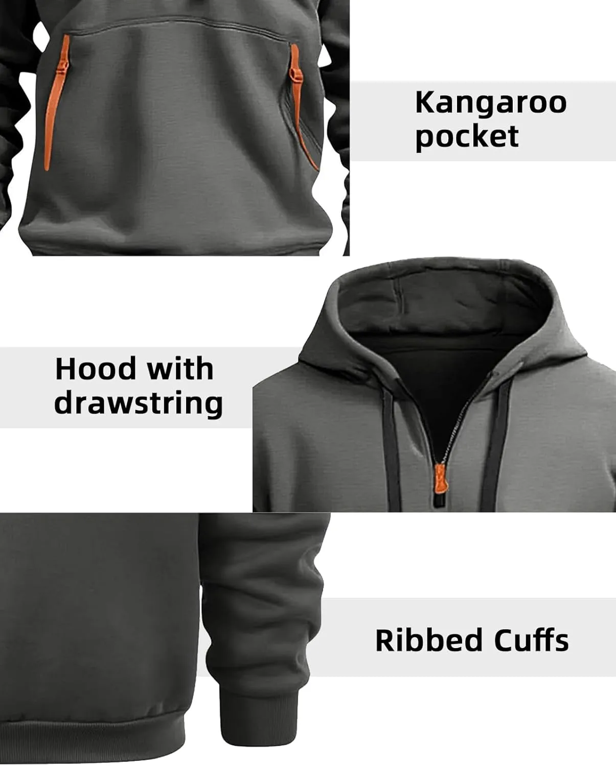 Tactical Hoodies For Men Quater Zip Up Pullover Sweatshirt Casual Workout Mens Hoodies with Pockets