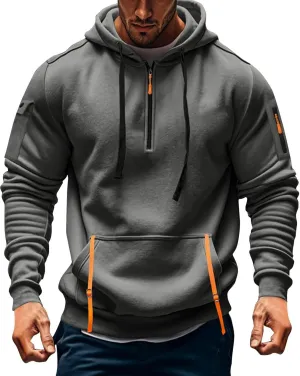 Tactical Hoodies For Men Quater Zip Up Pullover Sweatshirt Casual Workout Mens Hoodies with Pockets
