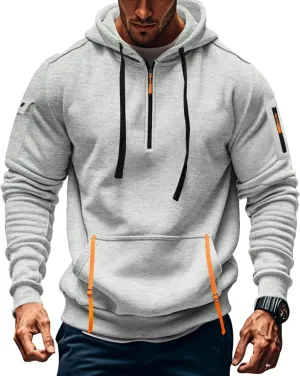 Tactical Hoodies For Men Quater Zip Up Pullover Sweatshirt Casual Workout Mens Hoodies with Pockets