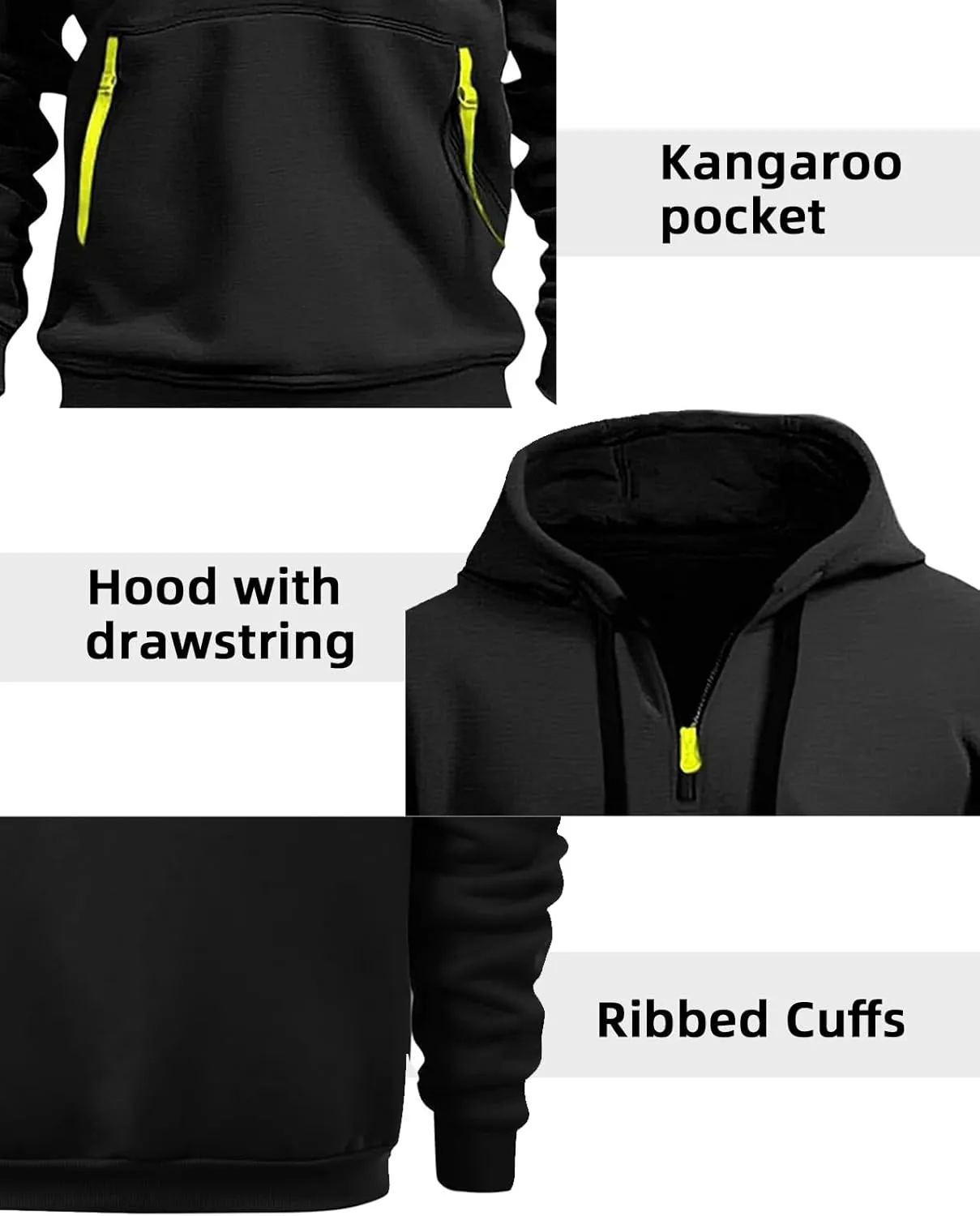 Tactical Hoodies For Men Quater Zip Up Pullover Sweatshirt Casual Workout Mens Hoodies with Pockets
