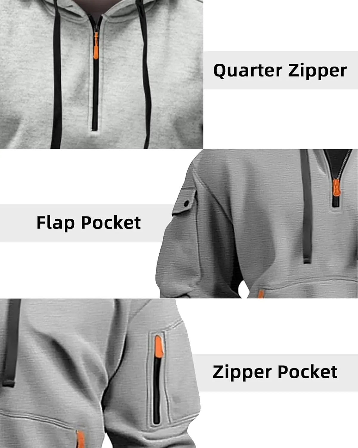 Tactical Hoodies For Men Quater Zip Up Pullover Sweatshirt Casual Workout Mens Hoodies with Pockets
