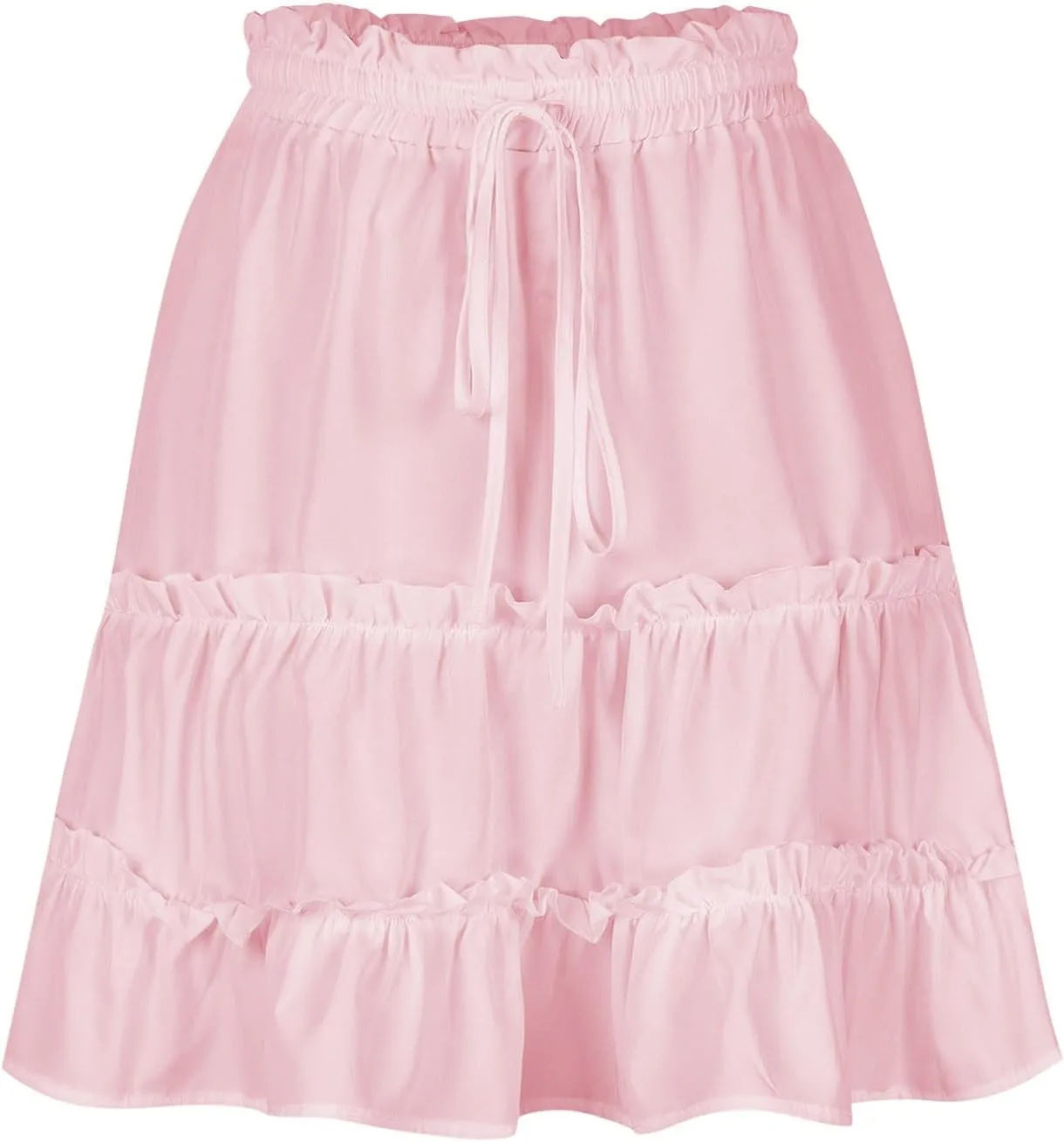 TANGNADE Mini Skirts for Women High Waisted Casual Boho Ruffle Elegant Flowy Tiered Beach Trendy Summer A-Line Skater Skirt