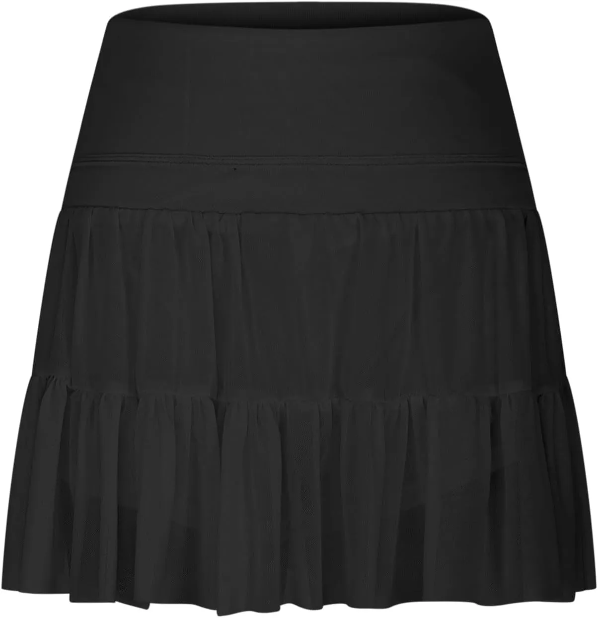 Tennis Skirts for Women Solid Elastic Waisted Tiered Smocked Ruffle Skirt Summer Casual Vacation Beach Short Skirt