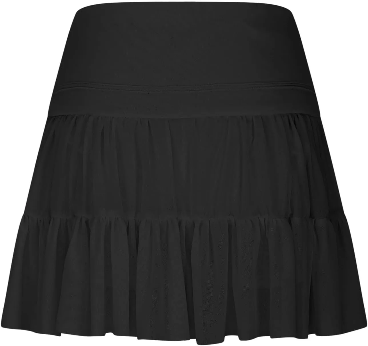 Tennis Skirts for Women Solid Elastic Waisted Tiered Smocked Ruffle Skirt Summer Casual Vacation Beach Short Skirt