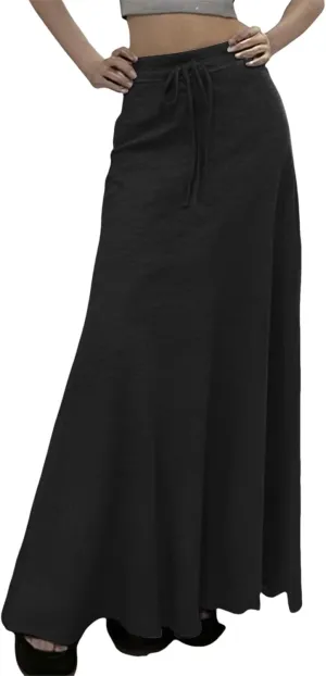 Tiered Maxi Skirts for Women A Line Pleated Long Skirts Flowy Elastic Waist Summer Casual Trendy Skirt with Tie