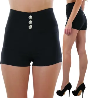 ToBeInStyle Women's High Waisted Ponte Fashion Dress Shorts
