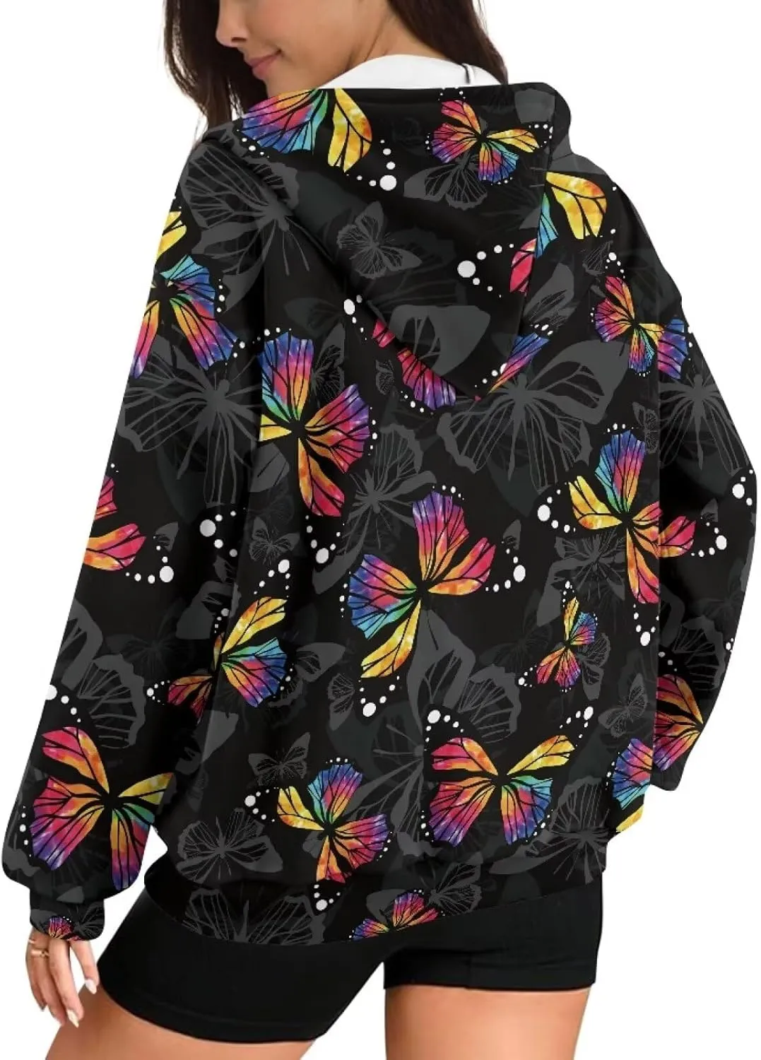 TODIYADDU Trendy Sweatshirts Womens Oversized Hoodies Fashion Zip Up Hooded with Pockets Casual Long Sleeve Pullover Hoodies