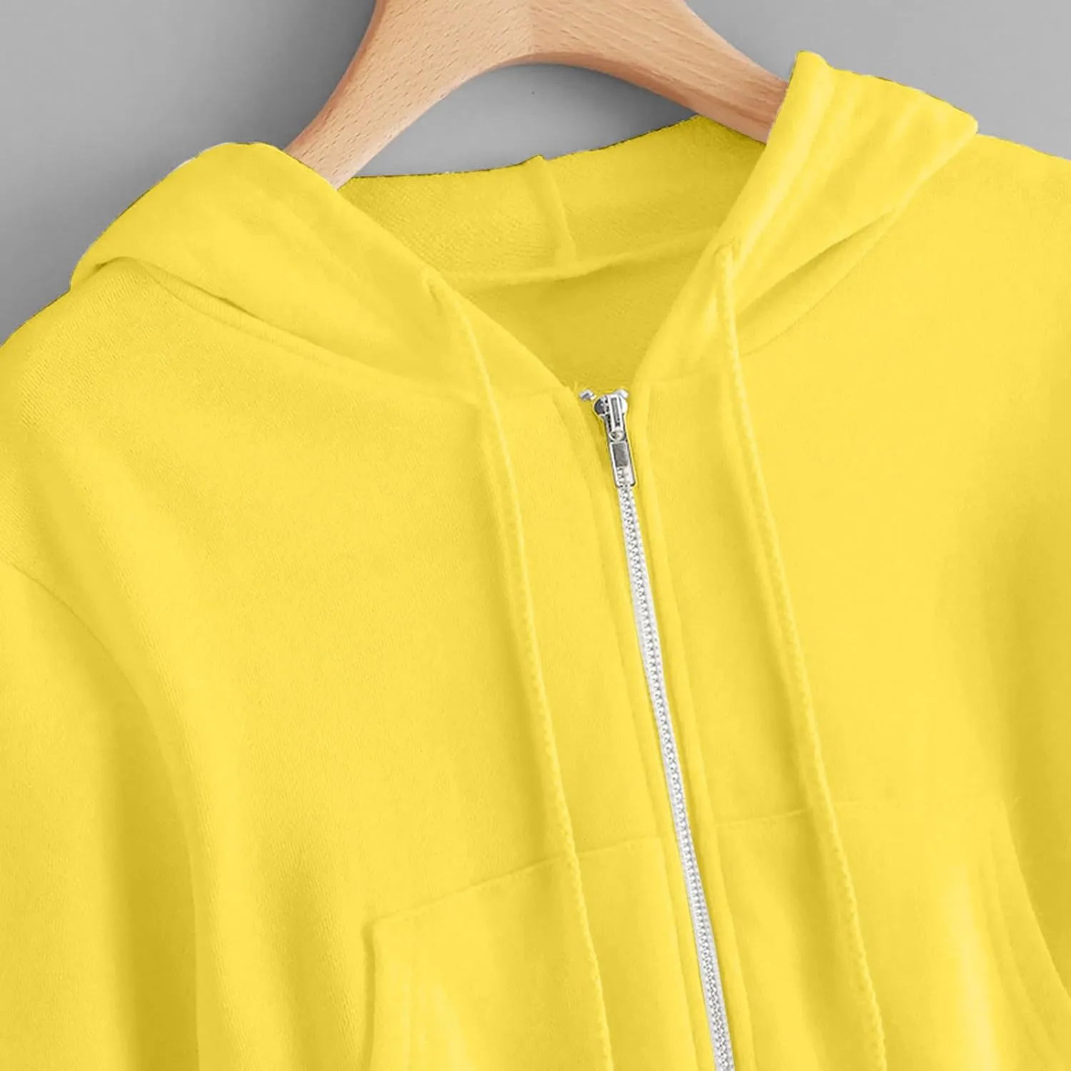 TUNUSKAT Womens Zip Up Hoodie Cropped Sweatshirts Fall Cute Crop Top Jacket Long Sleeve Light Workout Hoodies Gym Sweater