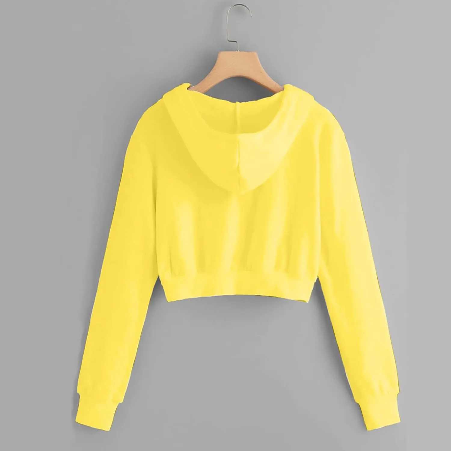 TUNUSKAT Womens Zip Up Hoodie Cropped Sweatshirts Fall Cute Crop Top Jacket Long Sleeve Light Workout Hoodies Gym Sweater