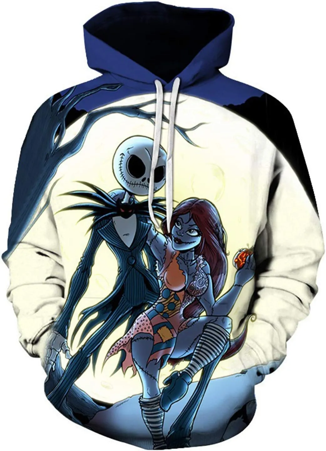 Unisex Jack Sally Hoodies Christmas Sweatshirts Halloween Cosplay Costume Casual Printed Coat Tops
