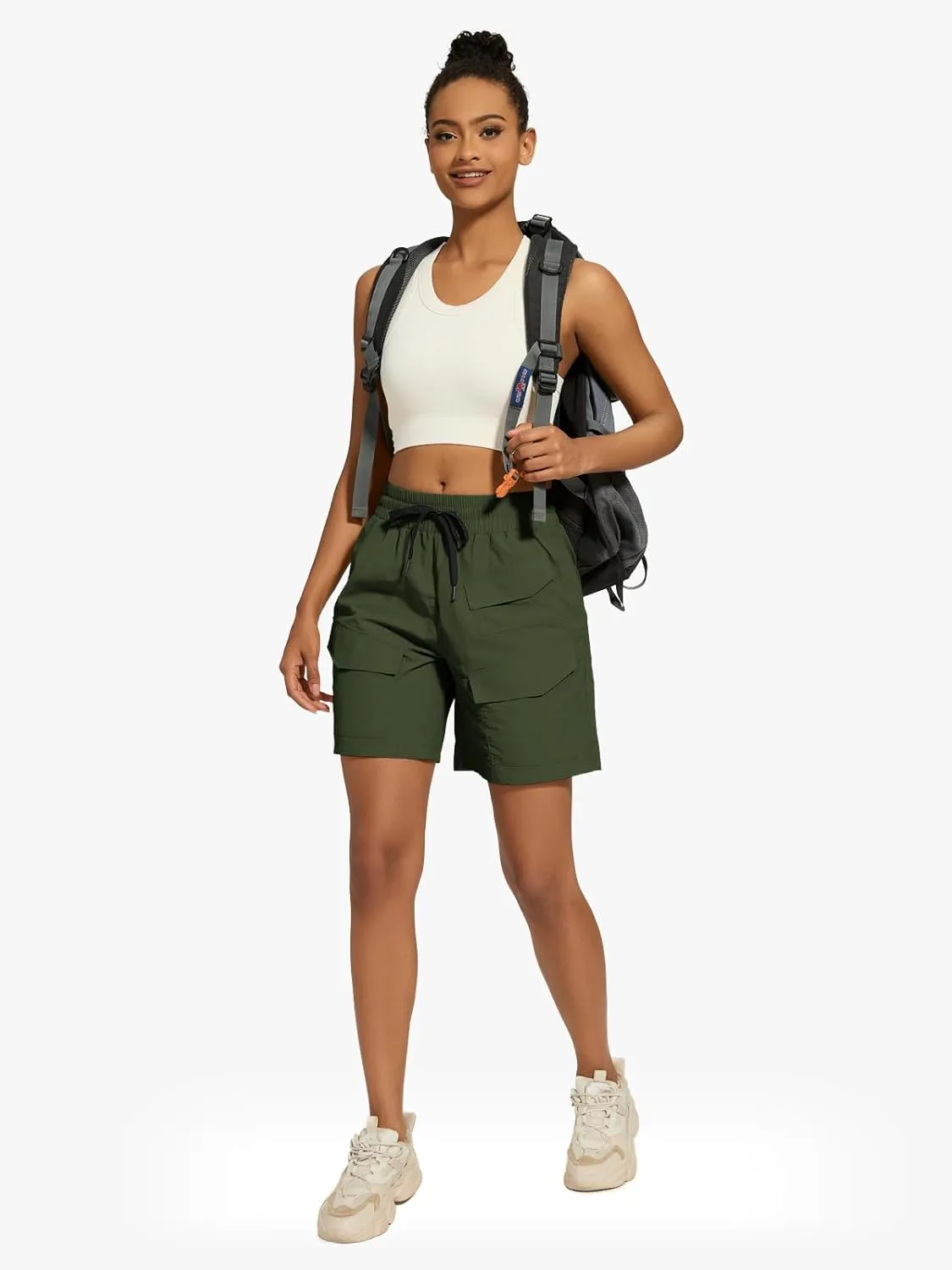 VUTRU Women's 7" Hiking Cargo Shorts Quick Dry Athletic Shorts Lightweight Outdoor Golf Summer Shorts with Pockets