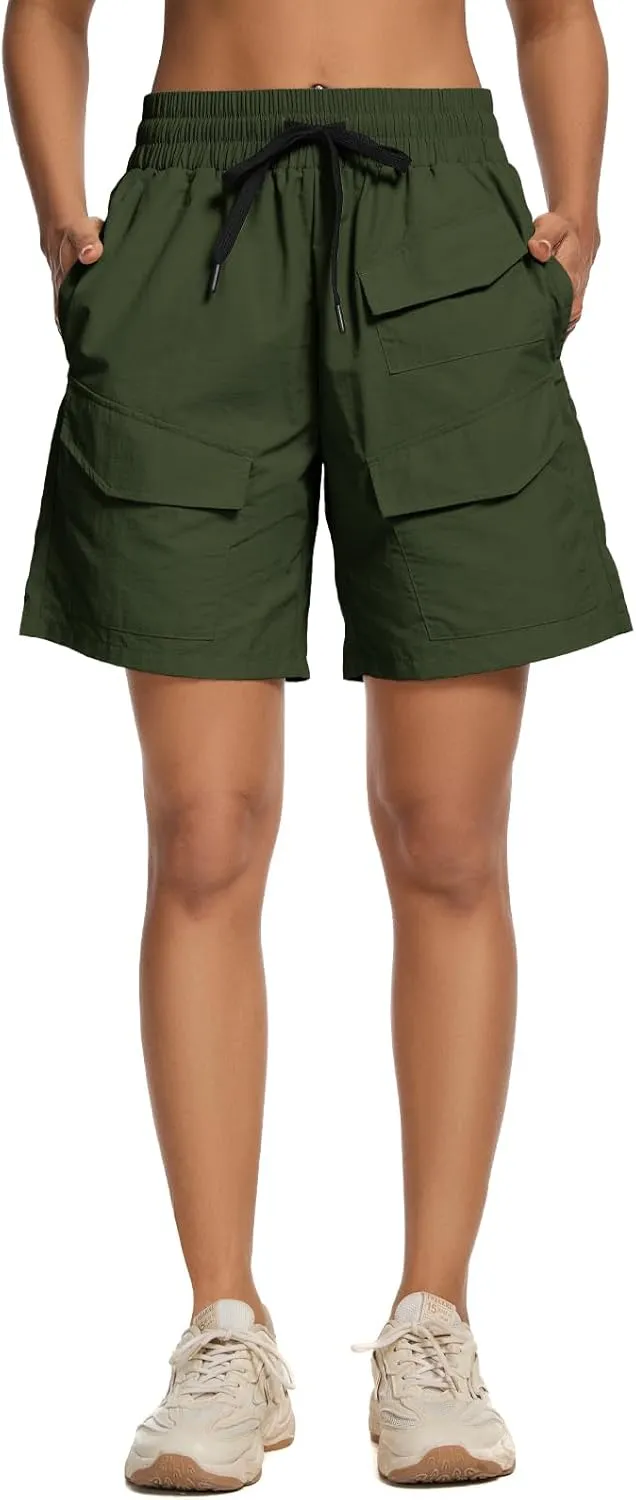 VUTRU Women's 7" Hiking Cargo Shorts Quick Dry Athletic Shorts Lightweight Outdoor Golf Summer Shorts with Pockets