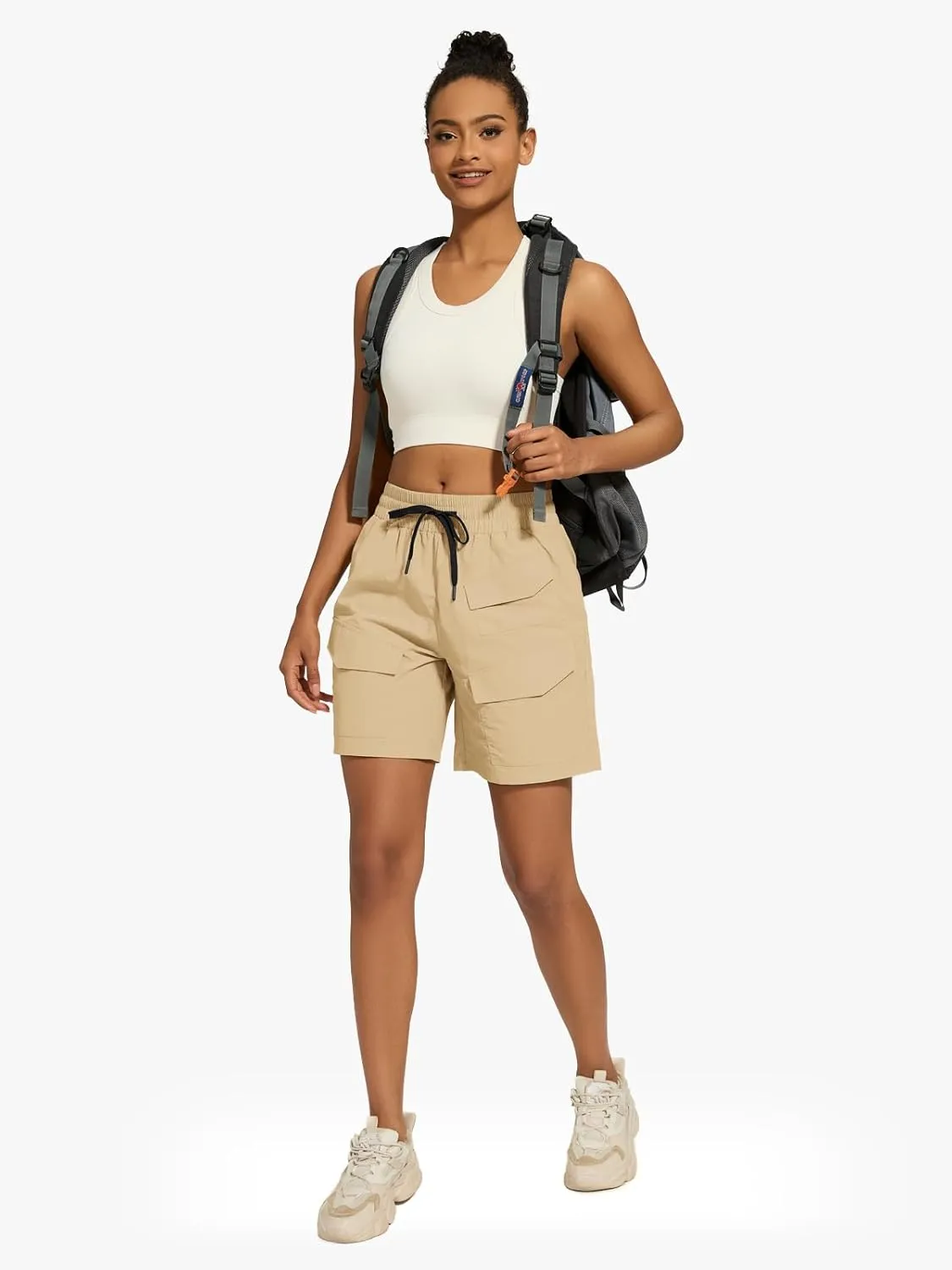 VUTRU Women's 7" Hiking Cargo Shorts Quick Dry Athletic Shorts Lightweight Outdoor Golf Summer Shorts with Pockets