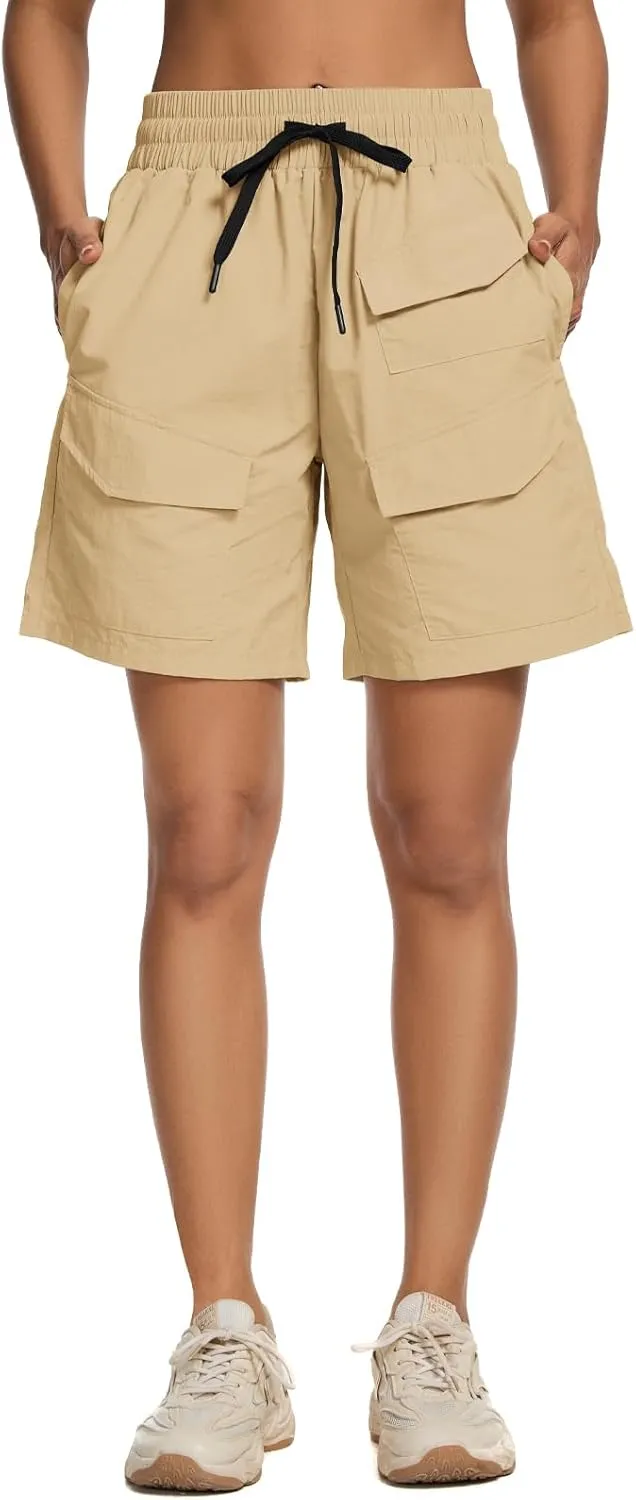 VUTRU Women's 7" Hiking Cargo Shorts Quick Dry Athletic Shorts Lightweight Outdoor Golf Summer Shorts with Pockets