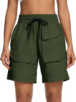 VUTRU Women's 7" Hiking Cargo Shorts Quick Dry Athletic Shorts Lightweight Outdoor Golf Summer Shorts with Pockets