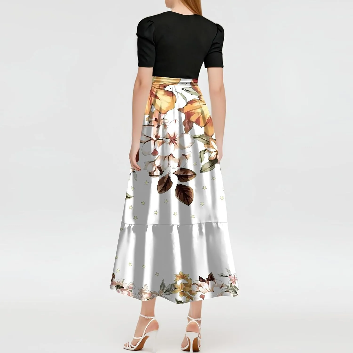 Wedding Guest Dresses for Women,Womens Easter Dresses Plus Size Spring Summer Wrap Dress for Women 2025 A Line
