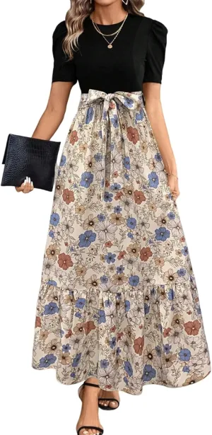 Wedding Guest Dresses for Women,Womens Easter Dresses Plus Size Spring Summer Wrap Dress for Women 2025 A Line