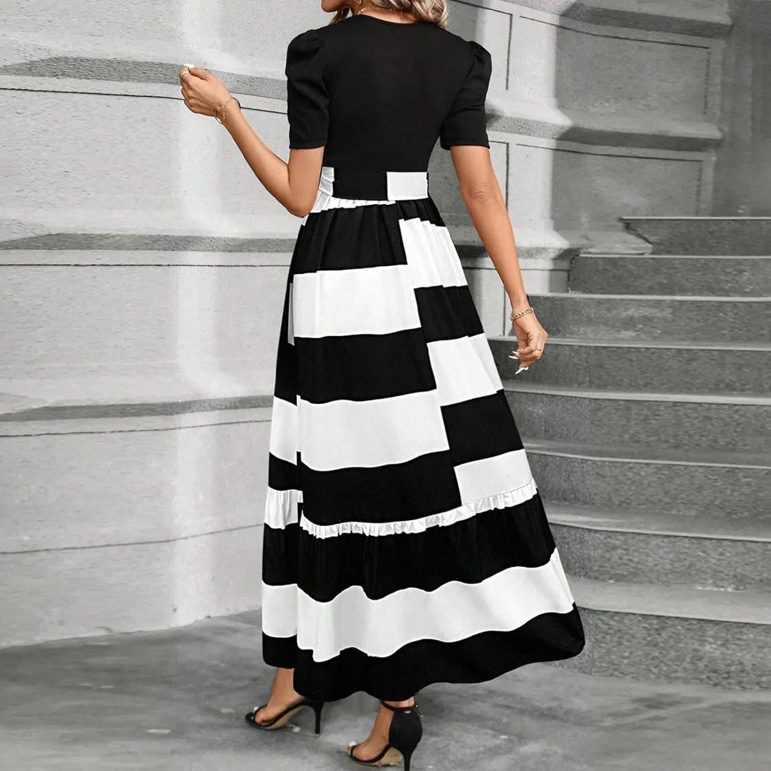 Wedding Guest Dresses for Women,Womens Easter Dresses Plus Size Spring Summer Wrap Dress for Women 2025 A Line
