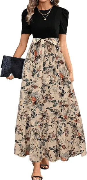 Wedding Guest Dresses for Women,Womens Easter Dresses Plus Size Spring Summer Wrap Dress for Women 2025 A Line