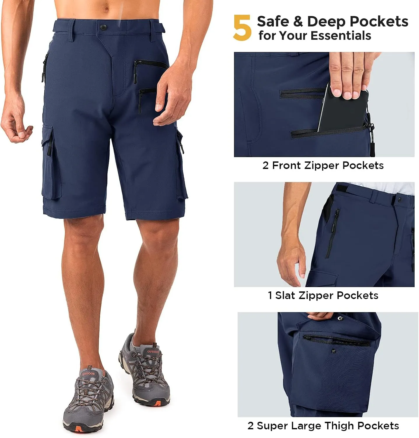 Wespornow Men's-Hiking-Shorts Tactical Shorts Lightweight-Quick-Dry-Outdoor-Cargo-Casual-Shorts for Hiking Cycling