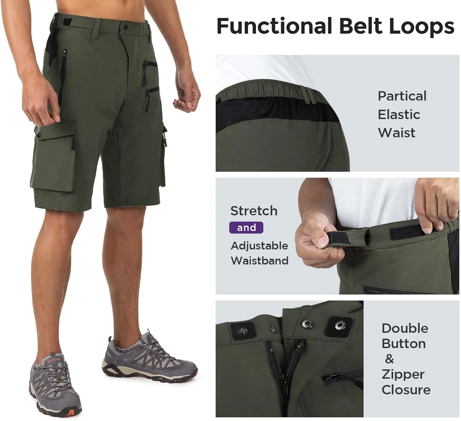 Wespornow Men's-Hiking-Shorts Tactical Shorts Lightweight-Quick-Dry-Outdoor-Cargo-Casual-Shorts for Hiking Cycling