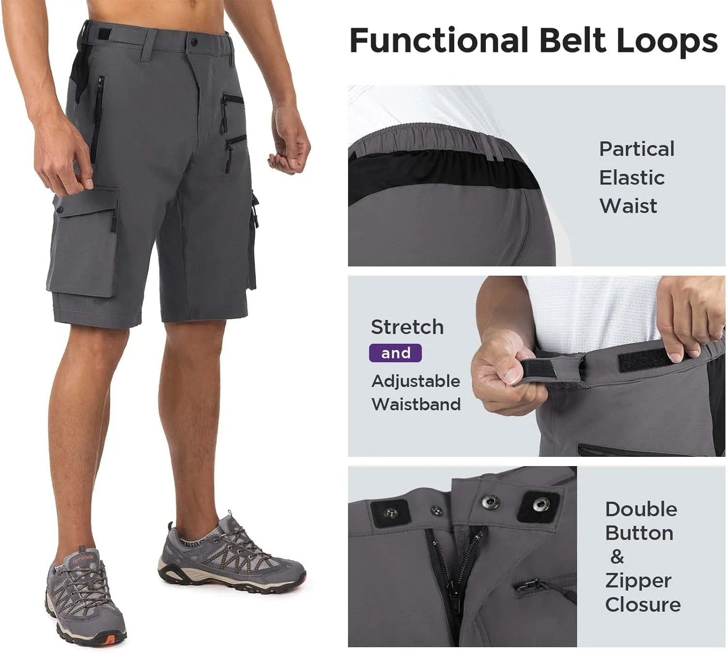 Wespornow Men's-Hiking-Shorts Tactical Shorts Lightweight-Quick-Dry-Outdoor-Cargo-Casual-Shorts for Hiking Cycling