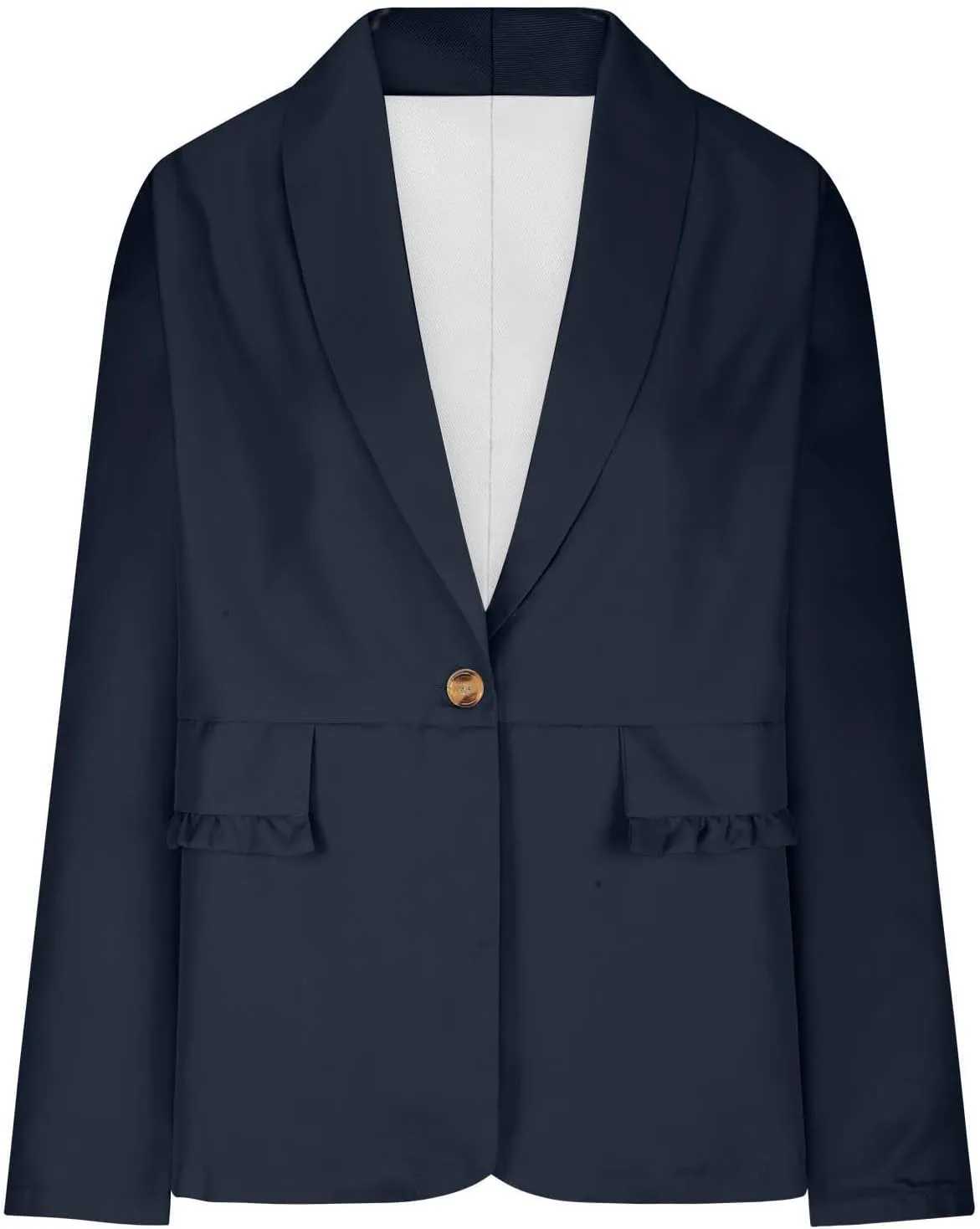 Wkishenl Spring Summer Lightweight Blazers for Women Business Casual Long Sleeve Jackets Loose Button Down Lapel Outerwear