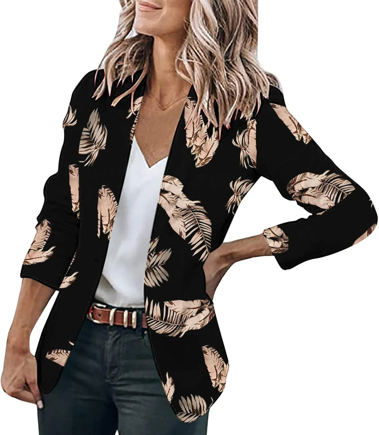 Women Blazers Fashion Dressy Business for Women Jackets Long Sleeve Work Lightweight Top Soft With Pockets Blazer