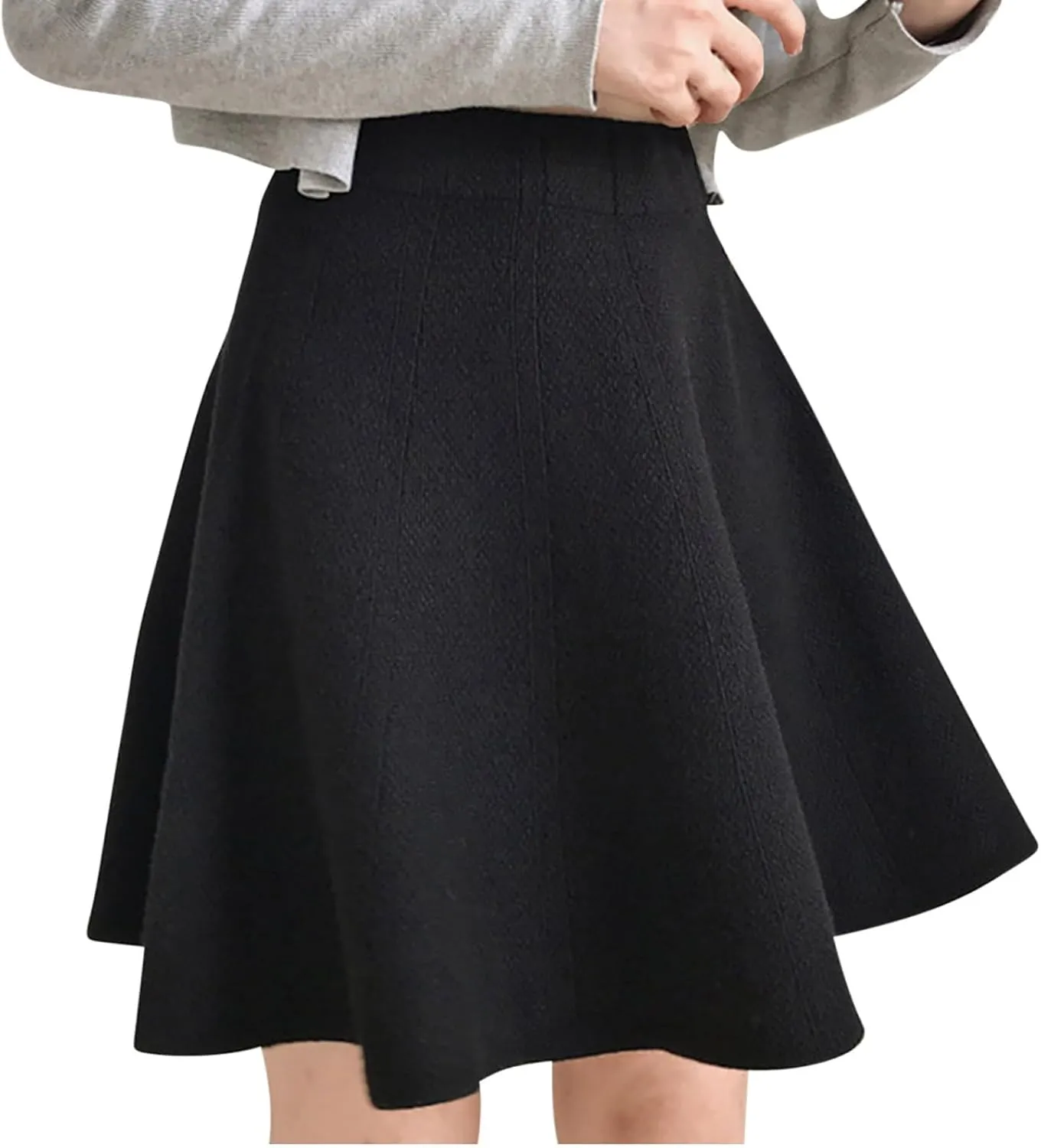 Women Elegant Skorts 2025 Fashion Stretch High Waist Flared Mini Skater Skirts Casual Solid Color Pleated Mini Skirt