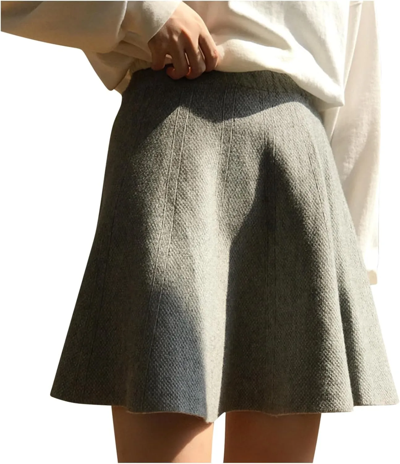 Women Elegant Skorts 2025 Fashion Stretch High Waist Flared Mini Skater Skirts Casual Solid Color Pleated Mini Skirt