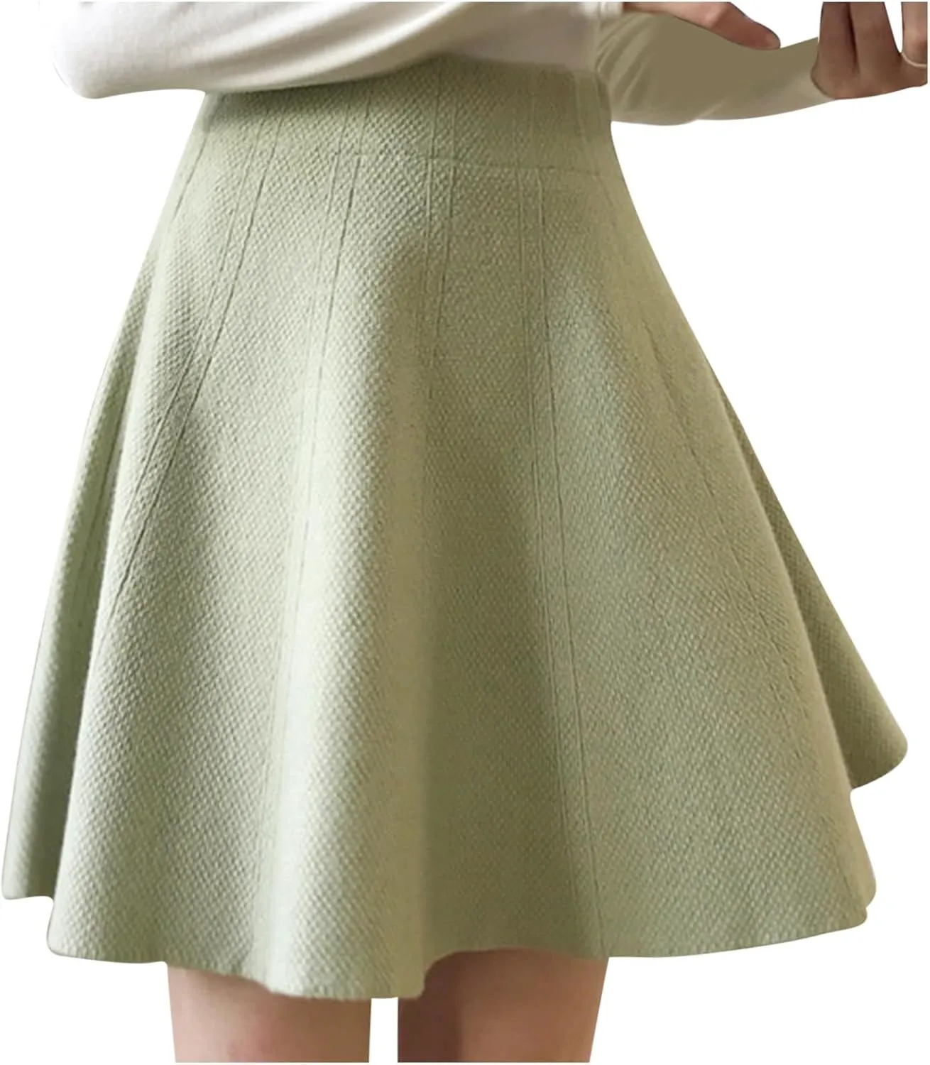 Women Elegant Skorts 2025 Fashion Stretch High Waist Flared Mini Skater Skirts Casual Solid Color Pleated Mini Skirt