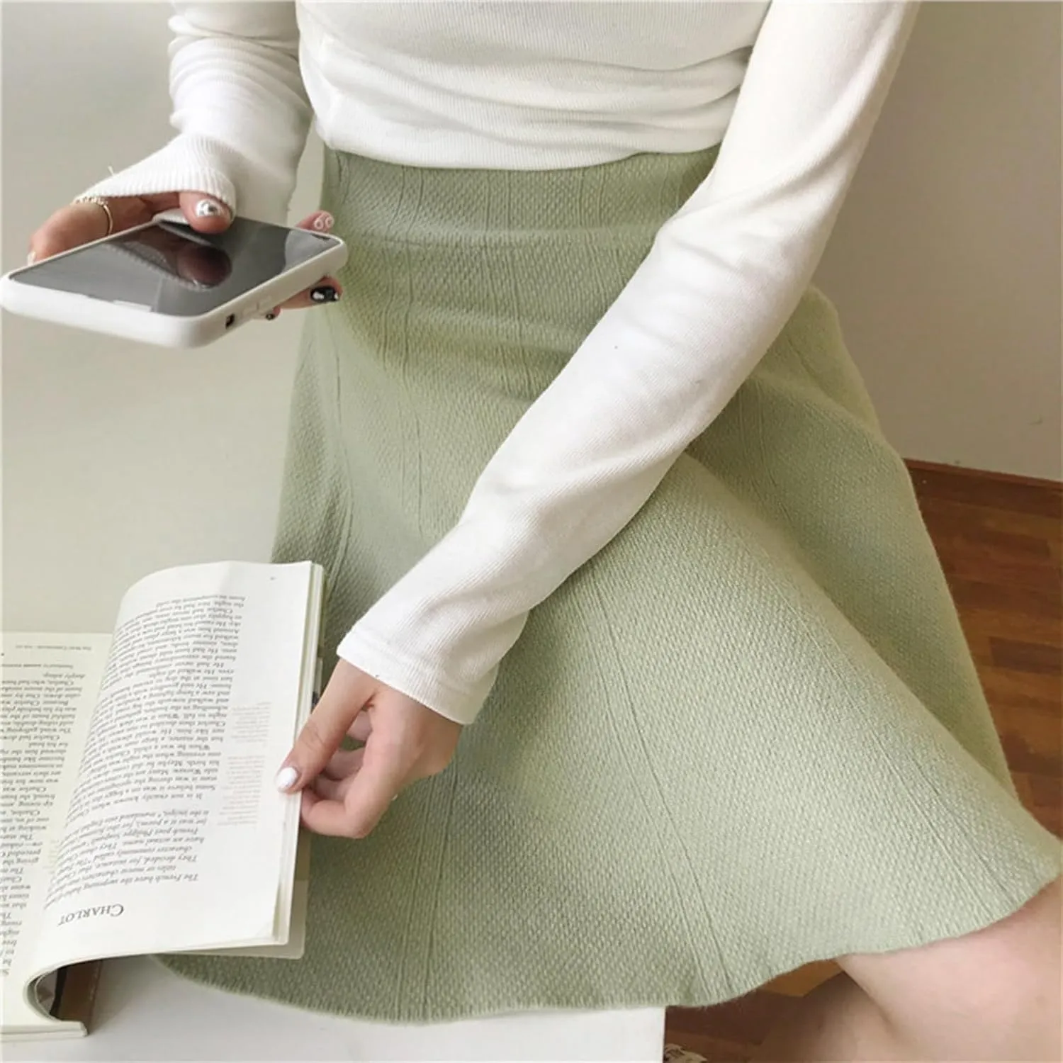 Women Elegant Skorts 2025 Fashion Stretch High Waist Flared Mini Skater Skirts Casual Solid Color Pleated Mini Skirt