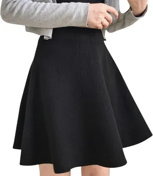 Women Elegant Skorts 2025 Fashion Stretch High Waist Flared Mini Skater Skirts Casual Solid Color Pleated Mini Skirt