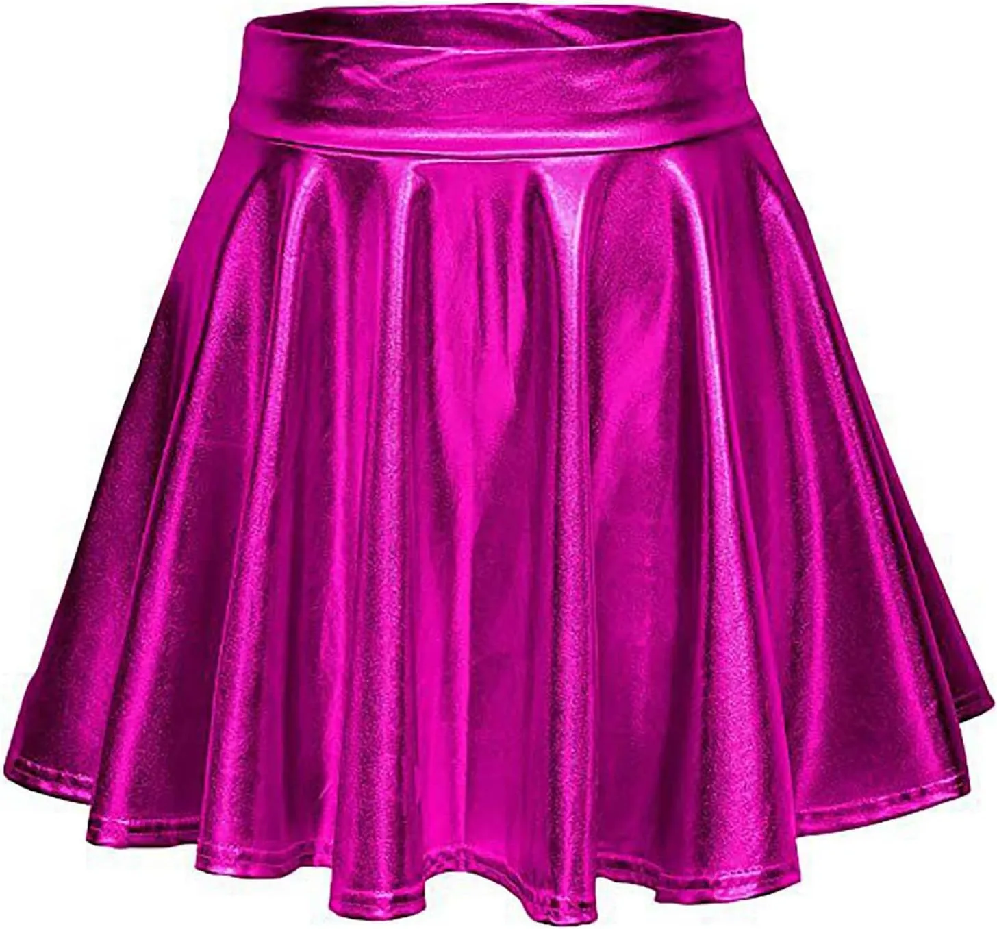 Women Faux Leather Mini Skirts Night Out Disco Short Skirt Sexy Performance Stage Pleated Skirt PU-Leather Skirts