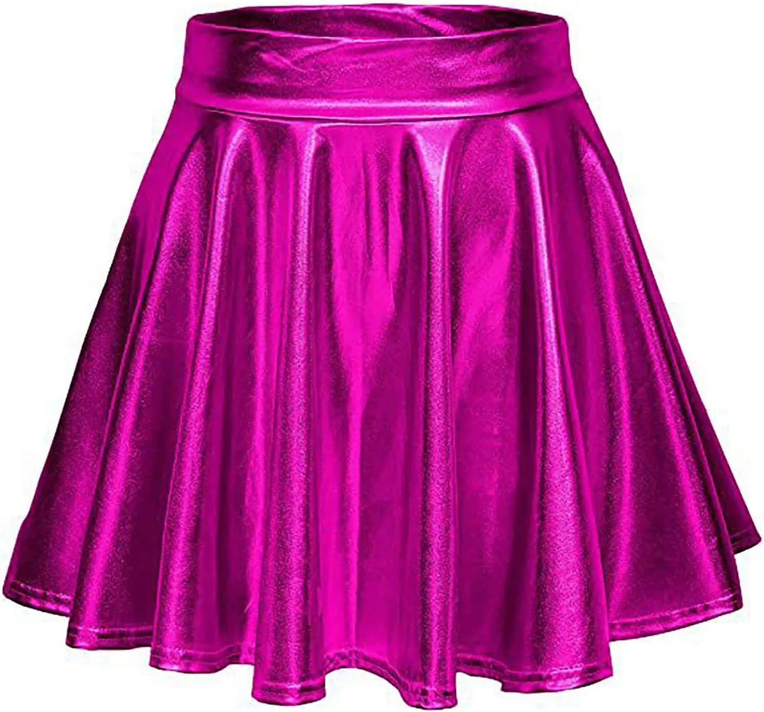 Women Faux Leather Mini Skirts Night Out Disco Short Skirt Sexy Performance Stage Pleated Skirt PU-Leather Skirts