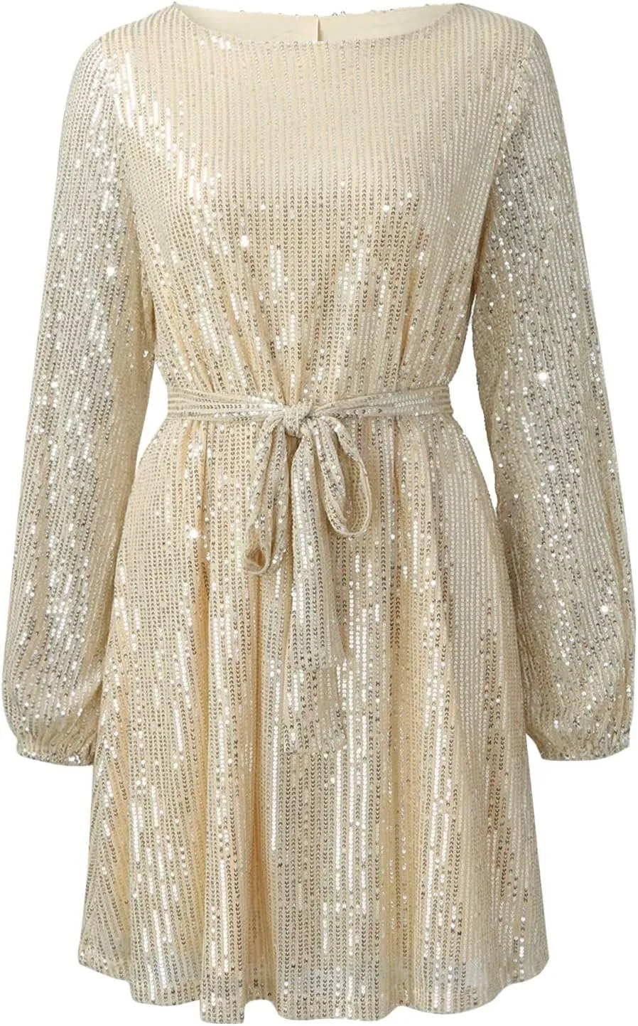 Women Sexy Sequin Dresses Long Sleeve Sparkly Glitter Ruched Bodycon Dress Party Night Out Club Dresses