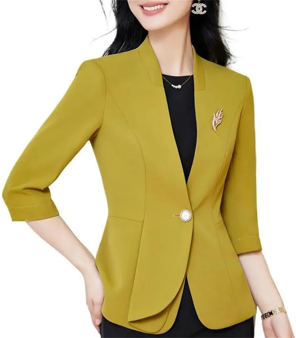 Women Spring Summer Sleeve Formal Elegant Blazers Jackets Coat Business Work Wear Outwear Tops