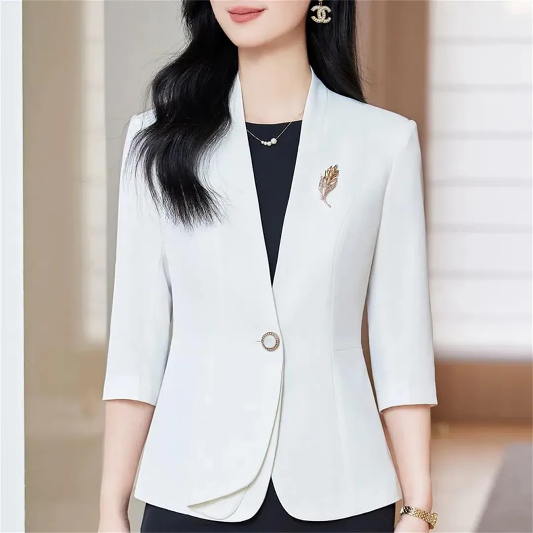 Women Spring Summer Sleeve Formal Elegant Blazers Jackets Coat Business Work Wear Outwear Tops