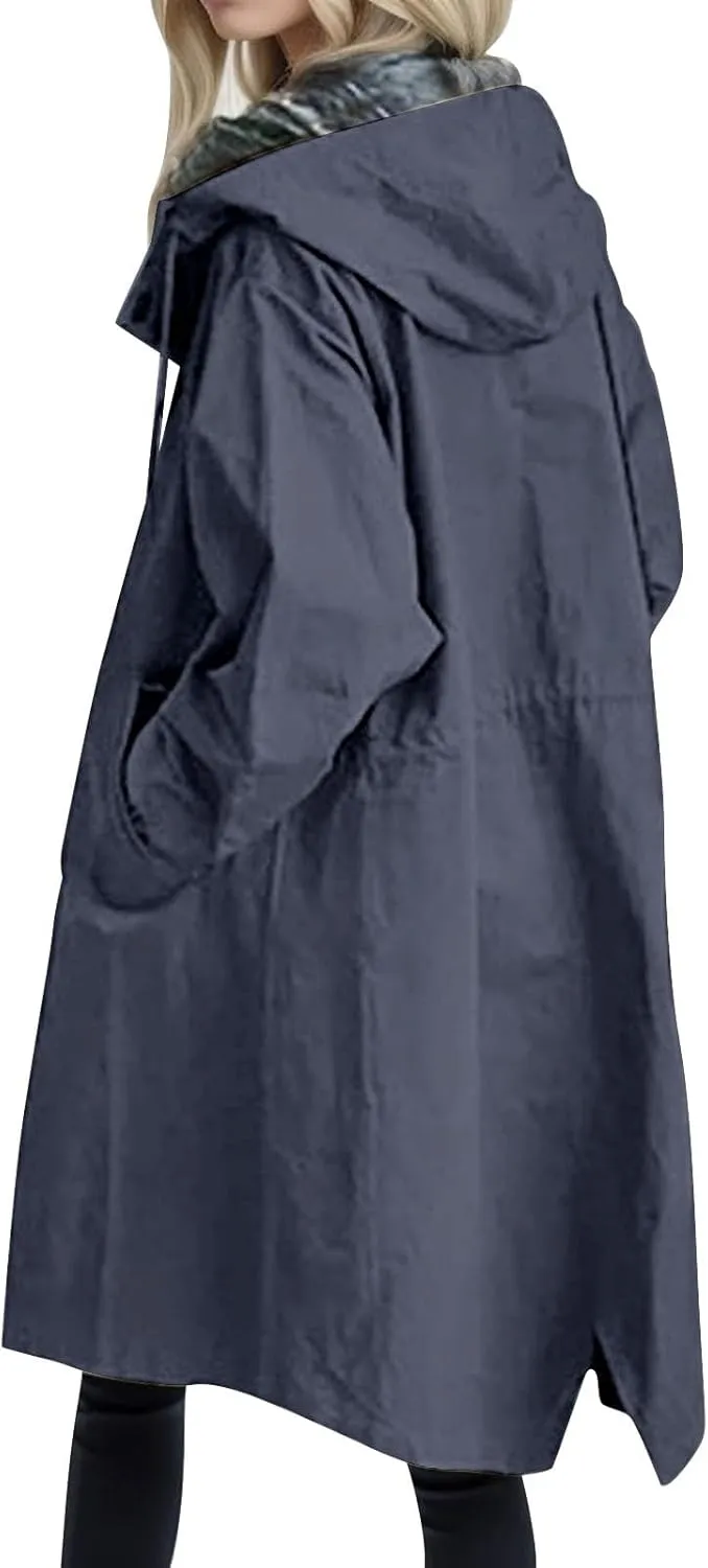 Women Trench Coat/Windbreaker Spring and Fall Fashion,Water Resistant Thin Transition Jacket