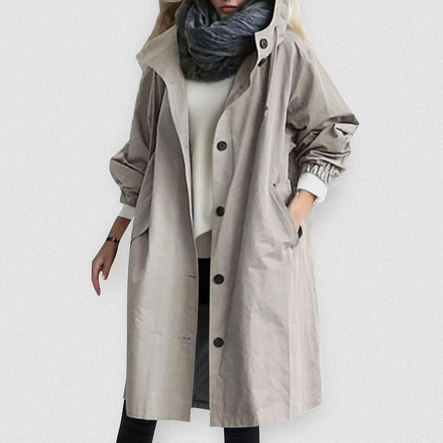 Women Trench Coat/Windbreaker Spring and Fall Fashion,Water Resistant Thin Transition Jacket