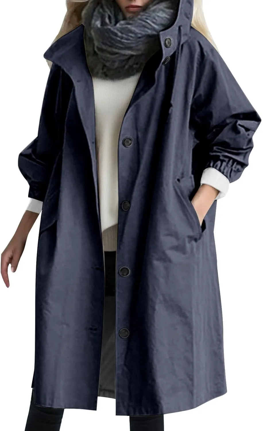 Women Trench Coat/Windbreaker Spring and Fall Fashion,Water Resistant Thin Transition Jacket