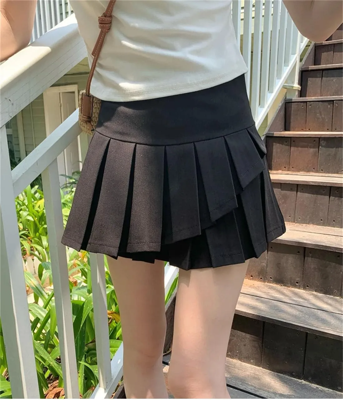 Women Vintage A-Line Pleated Skirt Mini Skirts for Work