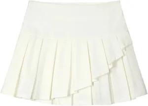 Women Vintage A-Line Pleated Skirt Mini Skirts for Work