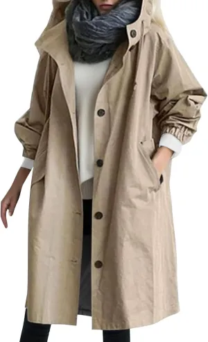 Women Wool Coat Peacoat Jacket Thick Loose Double Breasted Pea Coat Woolen Winter Overcoat