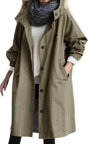 Women Wool Coat Peacoat Jacket Thick Loose Double Breasted Pea Coat Woolen Winter Overcoat
