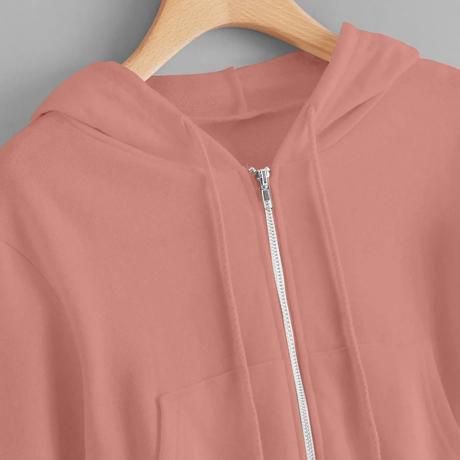 Women Zip Up Hoodies Fall Fashion Cropped Long Sleeve Sweatshirts Jacket Trendy Crop Tops Cute Hoodies for Teen Girls