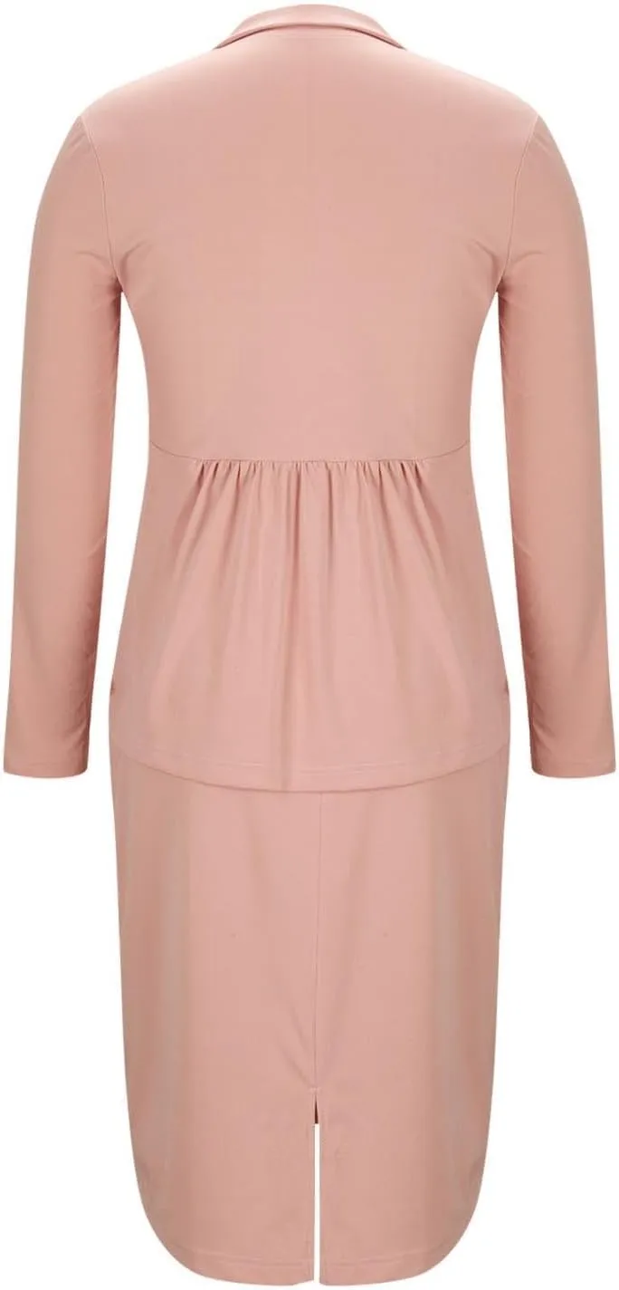 Women's 2 Piece Suit Skirt Set Business Work Jacket Long Sleeve Blazers and Midi Pencil Skirt Casual Dressy Suits